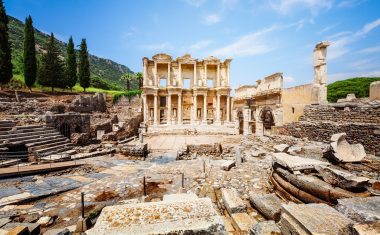 Ruins of Celsus library in Ephesus, Turkey. Famous place and travel destination